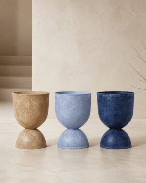 Luxury Textured Pedestal Bowl Planter