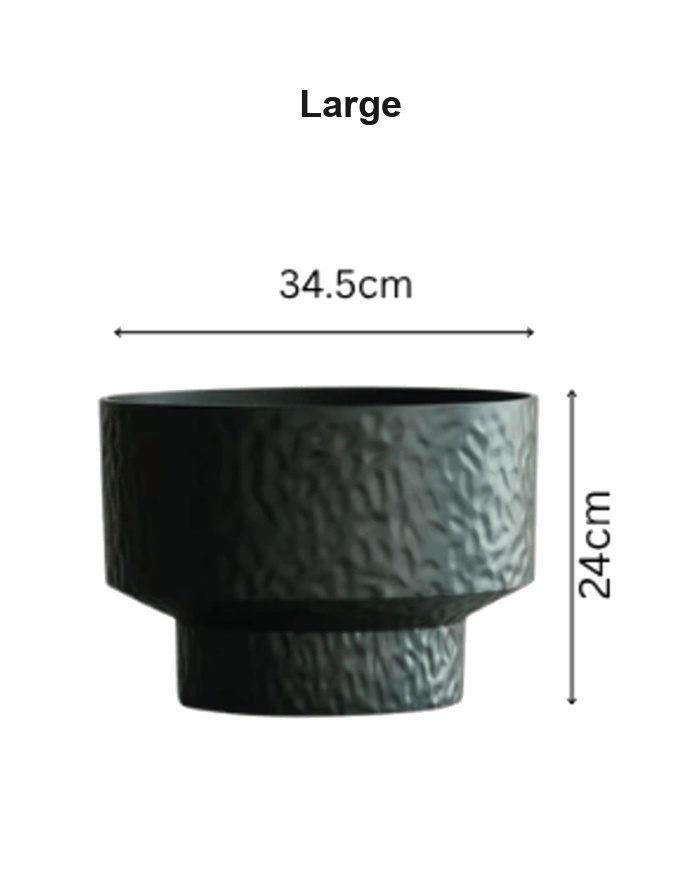 variation-large-hammered-classic-round-planter-black-v2 Large black hammered round planter dimensions